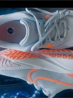 Nike 7Y Gray Sneakers with Orange Swoosh Brand new without box